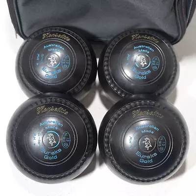 Henselite Eureka Gold Lawn Bowls Size 4 HW J80-1D Gripped Henselite Wheeled Bag • $124.95