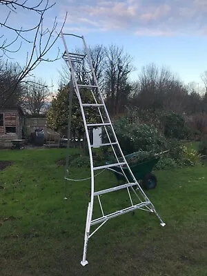 Aluminium Platform Tripod Ladder 3 Adj Leg Gardening Hedging FREE RUBBER FEET • £295