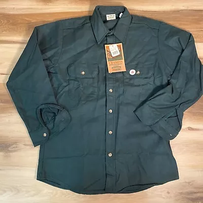 Five Brother Shirt Mens Medium Chamois Flannel Button Up USA Pine Green Heavy • $39.99
