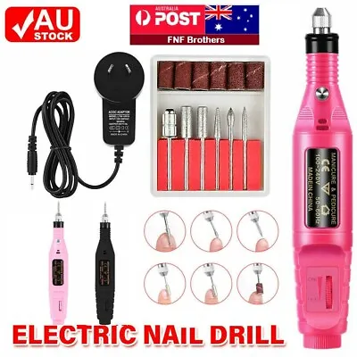 Electric Nail Drill Bits File Tool Kit Machine Acrylic Manicure Art Pen Shaper • $18.99