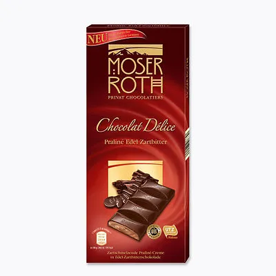 2 X Moser Roth Chocolat Delice Fillings Of Fine Praliné Precious Dark NEW  • $15.95