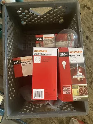 SYLVANIA 300-Watt Clear Old Style PS30 Light Bulb 10 Ct Sold Sep. 1 Has No Box • $9