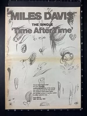 MILES DAVIS - TIME AFTER TIME 15x11' 1985 Poster Size Advert L349 • £12.99