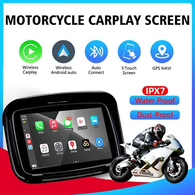 5  Touch Screen Waterproof Motorcycle Bike Navigator NAV BT Wireless Carplay • $169.99