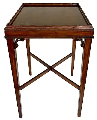 1940s Chippendale Scalloped Top Mahogany Fretwork Side Table • $355.50