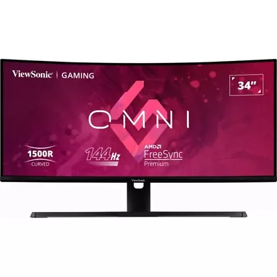 ViewSonic UltraWide QHD Curved 34  Monitor 3440x1440 144Hz Adaptive Sync • $582.41