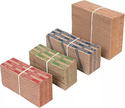 Coin Roll Wrappers 500 Flat Stripped 200 Quarters 100 Ea Of Penny Nickel Dime • $12.52