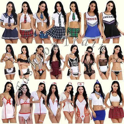 Fancy Naughty Sexy Women School Girls Costume Dress Outfit Set Halloween Cosplay • $12.84