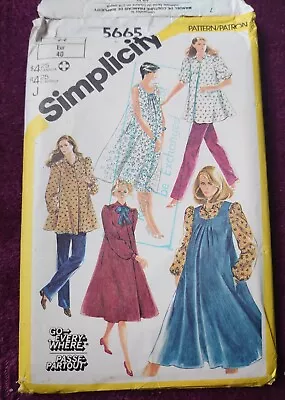 Simplicity Misses Maternity Sewing Pattern Pullover Dress Trousers Blouse B92cm • £7