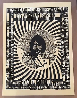 Poster GRIMSHAW Print Barber Memorial Numbered Detroit Psychedelic Not Iggy MC5 • $99.99