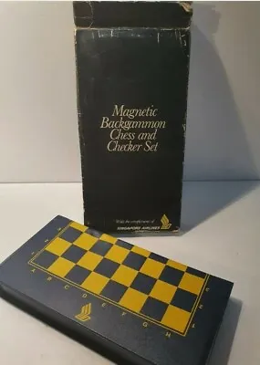 $19.95 • Buy Vintage Chess & Backgammon Set - Singapore Airlines Travel Board Game - 80s Era