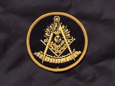 Masonic Past Master Patch Iron Sew Freemason Fraternity Black Gold NEW! • $7.95