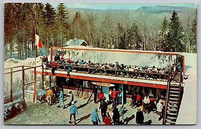 Mount Snow Vermont Sauna Pool Base Lodge Winter Snow Ski Shop Forest Postcard • $12
