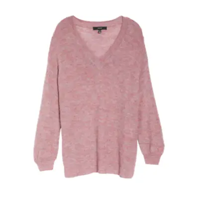 Vero Moda Vilma V-Neck Knit Sweater Wild Rose Pink Women's XS Alpaca Wool NWT • $14.95