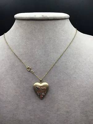 Gold Filled MOM Heart Locket Necklace Photo Holder Keepsake Romantic Mother Gift • $69