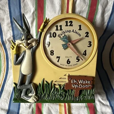 Janex Bugs Bunny Vintage Wind-Up Talking Alarm Clock Works & Talks • $76.99