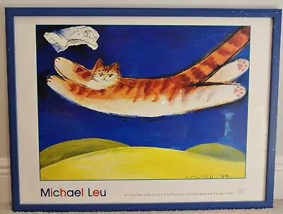 Michael Leu Signed Print  An Optimistic Cat  California Landscape Art Expo • $150