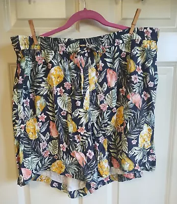 J.Jill Size XL Pull On Shorts Tropical Fruit & Foliage Print • $20