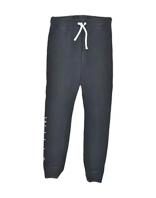 JACK WILLS Womens Graphic Tracksuit Trousers Joggers UK 10 Small Navy Blue NC08 • £10.75