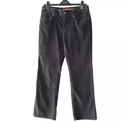 A Line Corduroy Straight Leg Mid Rise Stretch Jeans Pants Grayish Brown Sz 10 • $19