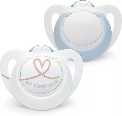 £8.43 • Buy NUK Star Newborn Baby Dummy | 0-2 Months | BPA-Free Silicone Soothers | Blue | 2