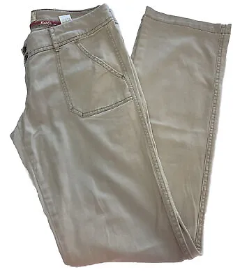 HOLLISTER TROUSERS 9 LONG CREAM Twill Chino Patch Pocket Socal Stretchy Cargo • £17.97