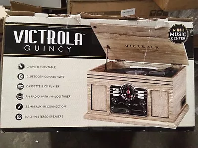 VICTROLA Quincy 6-in-1 Bluetooth Record Player & Multimedia CenterVTA-200B 160ep • $80