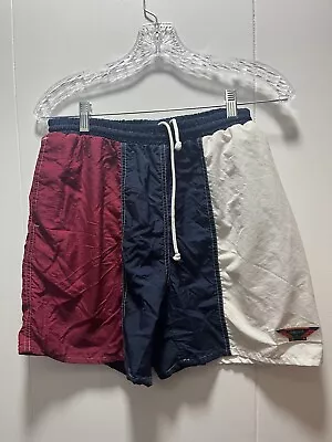 Vintage 90s Espirt By Campus Mesh Lined Swim Trunks Colorblock Men's Medium • $15