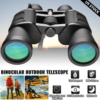 180x100 HD Military Zoom Powerful Binoculars Day/Low Night Optics Hunting & Case • $24.95