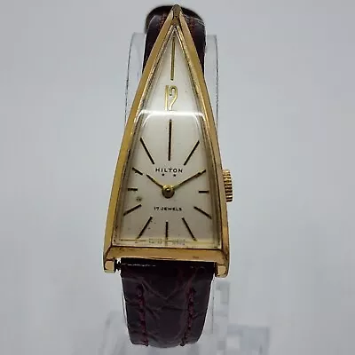 VINTAGE PASCAL HILTON LADIES TRIANGLE WRISTWATCH (circa 1950's) Art Deco • $379.95