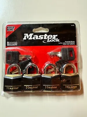 Master Lock 4 Locks Covered Brass- Keyed Alike # 1310 • $13