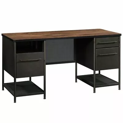 Sauder Boulevard Cafe Executive Desk In Black And Vintage Oak • $455.90