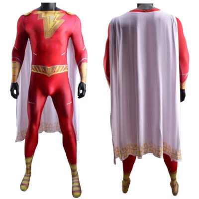 £60 • Buy Cosplay Shazam 2 Jumpsuit Adult Kids Bodysuit Superhero Halloween Zentai Costume