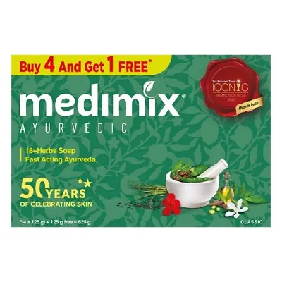 Medimix Ayurvedic Classic 18 Herbs Soap 125 G PACK OF 5 • $25.82