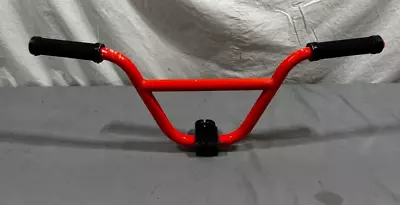 Vintage Haro Neon Orange Steel BMX Handlebar +Aluminum Stem & Locking Grips • $59.95