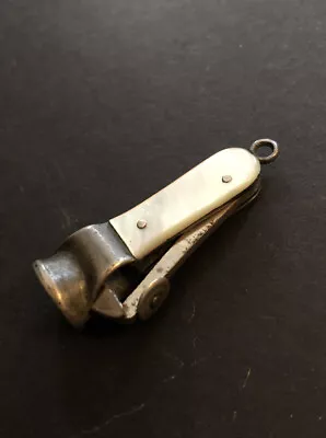 $69.99 • Buy Vintage Sterling Silver Mother Of Pearl Cigar Cutter Watch Fob Antique V Shape