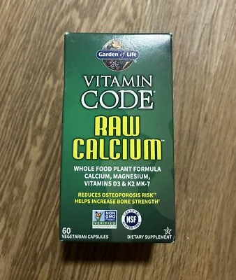 Garden Of Life Vitamin Code Raw Calcium Supplement-Whole Food 60 Caps Exp05/24 • $49.99