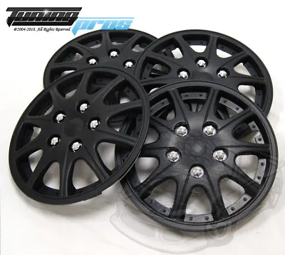 Hubcap 14  Inch Wheel Rim Skin Cover 4pcs Set Matte Black -Style 005 14 Inches- • $56.23