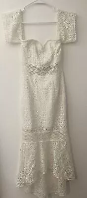 Miss Avenue Size Small Mermaid Dress Off White Gown Lace • $69.99