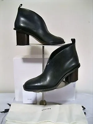 CELINE V Neck Bootie Pre-owned Size 36 Black • £1886.84