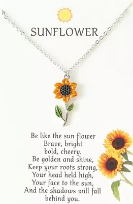 Sunflower Gifts For Girls Sunflower Necklace For Women Encouragement Gifts For B • $13.49