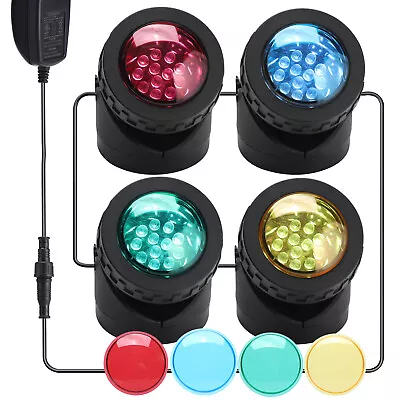 Colour Changing LED Submersible Garden Pool Fountain Lamp Underwater Spot Lights • £25.91