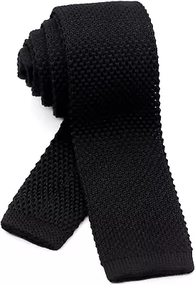 Knit Tie Tuxedo Formal Slim Skinny Square Necktie And Gift Box Wedding Party • $12.49