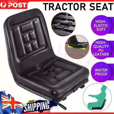 Leather Tractor Forklift Seat Excavator Bulldozer Universal Backrest Suspension • $71.95