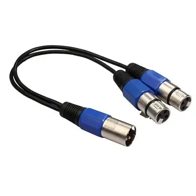 £8.27 • Buy 3-Pin XLR Male Plug To Dual 2 Female Jack Y Splitter Mic DJ Cable Adaptor