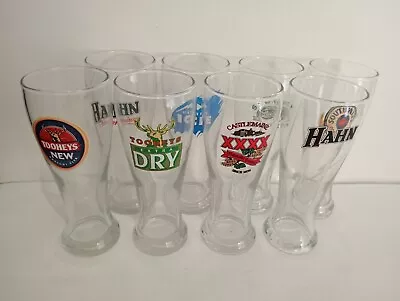 Tooheys New & Tooheys Extra Dry Beer... Glasses X 8 Clear Barware Collectable • $45