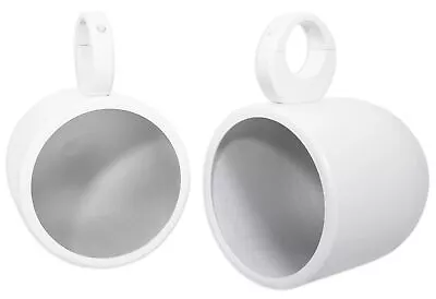 Pair Rockville MAC90W 8” White Aluminum Wakeboard Tower Speaker Pod Enclosures • $149.95