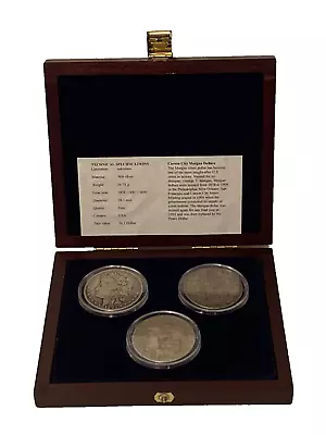 1878 1882 1890 Carson City Mint Morgan Dollar Set W/ Box & COA Fine Condition • $630