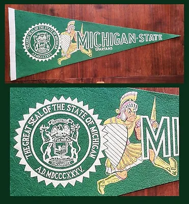 Vintage Michigan State University Spartans Football Pennant! WOW • $69