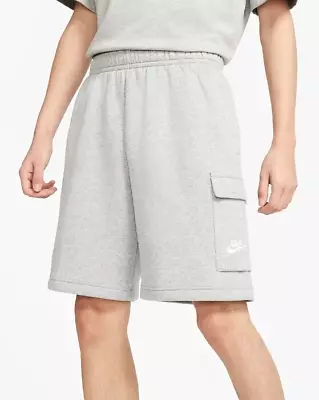 Nike Sportswear Club Cargo Shorts Mens Size L Dark Grey Heather White  • $39.99